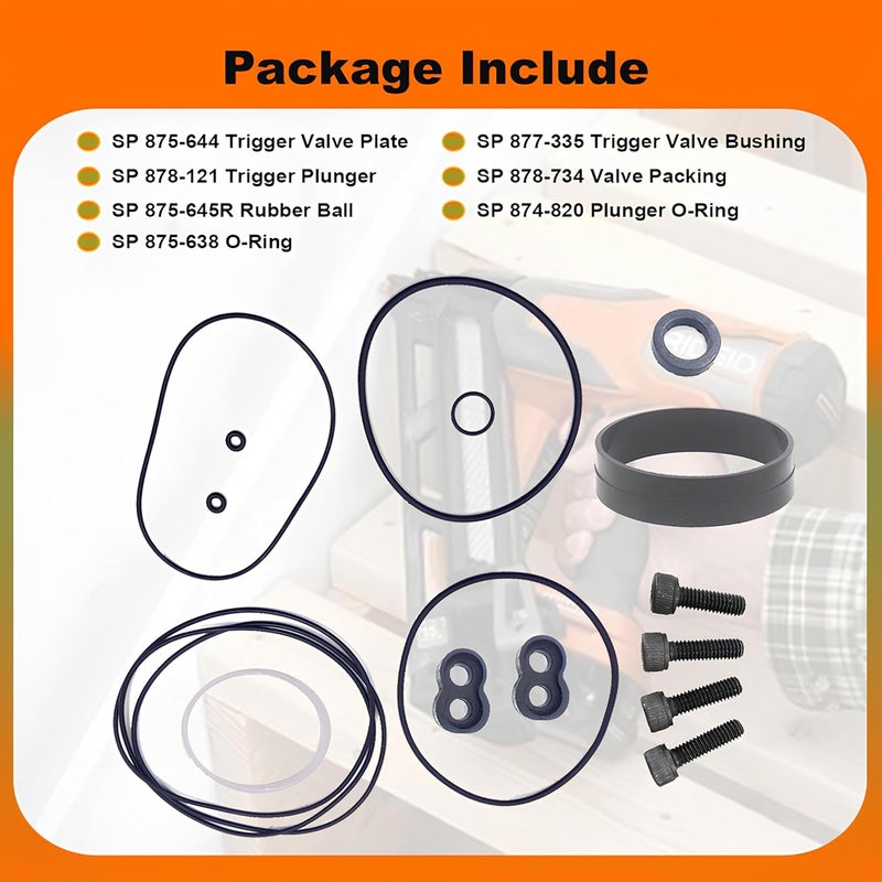Phyxlyn G877 O-Ring Kit With 877-323 Trigger Parts Maintenance Rebuild Kits Overhaul Kit Fit for Hitachi NR83A NV83A NV83A2 NV83A3 NV83A4 Nailer - Image 4